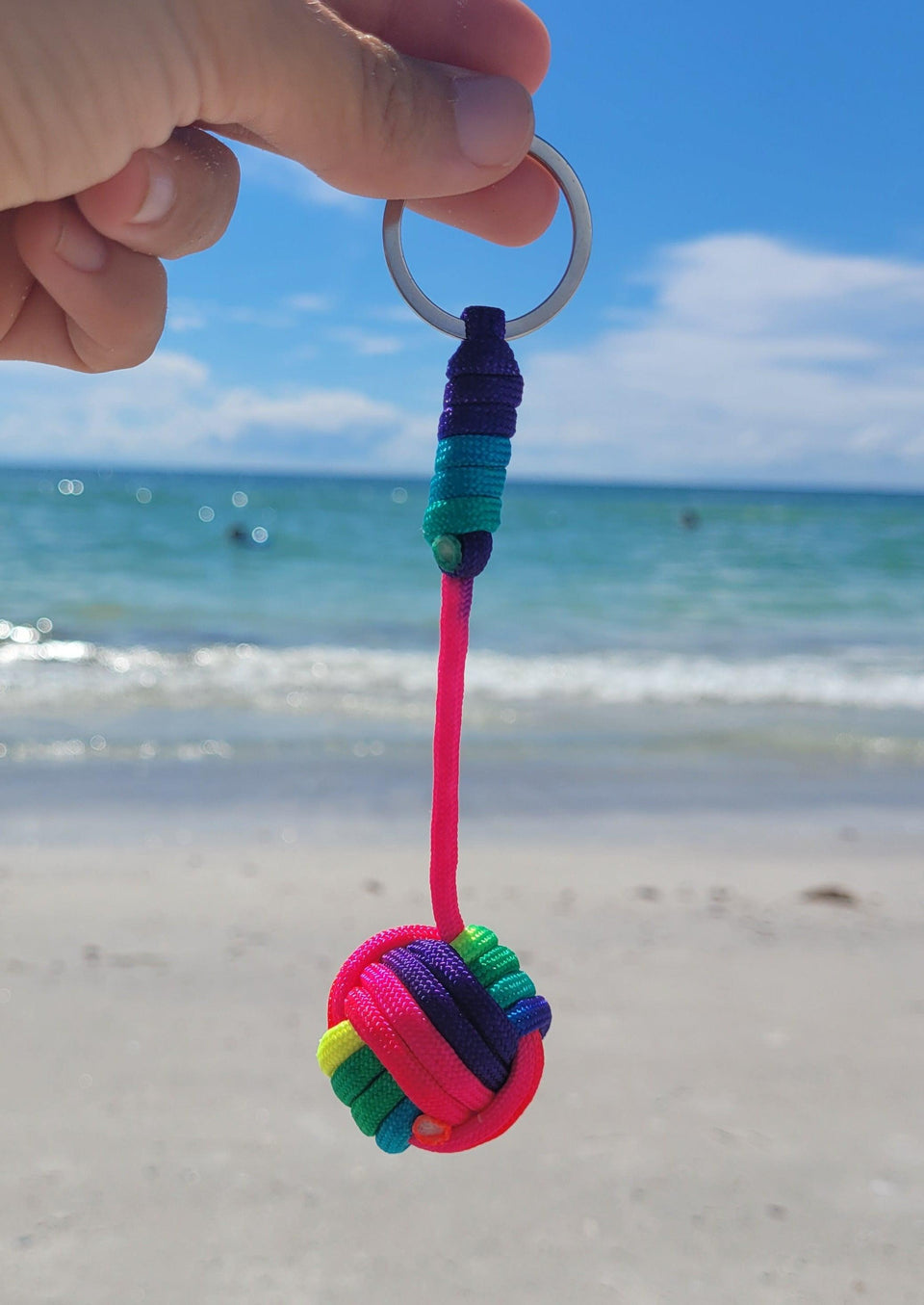 Rainbow Paracord Keychain - VidaVibe Volleyball